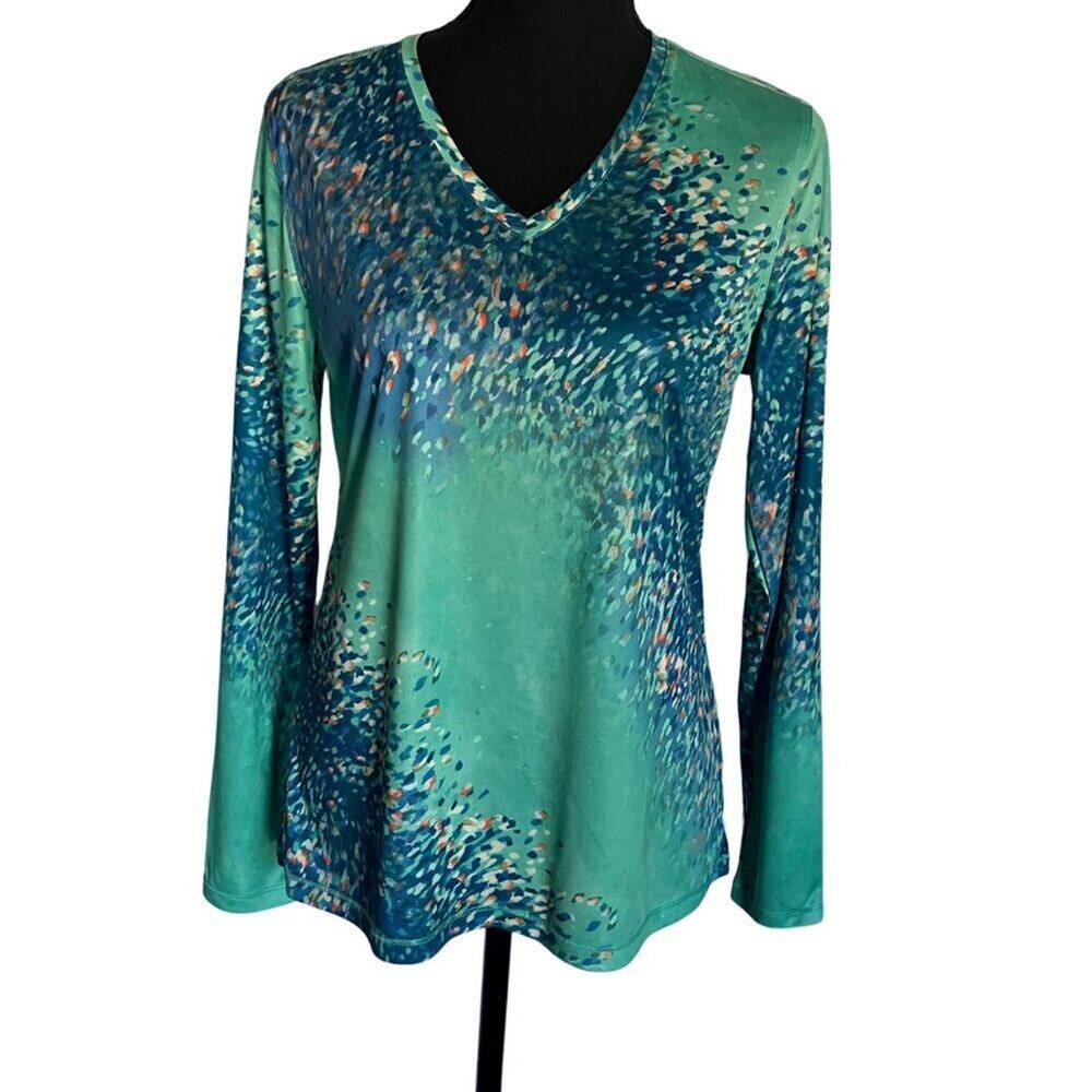 SPF Uv Long Sleeve V-Neck Women's Top (PM) by Reel Legends